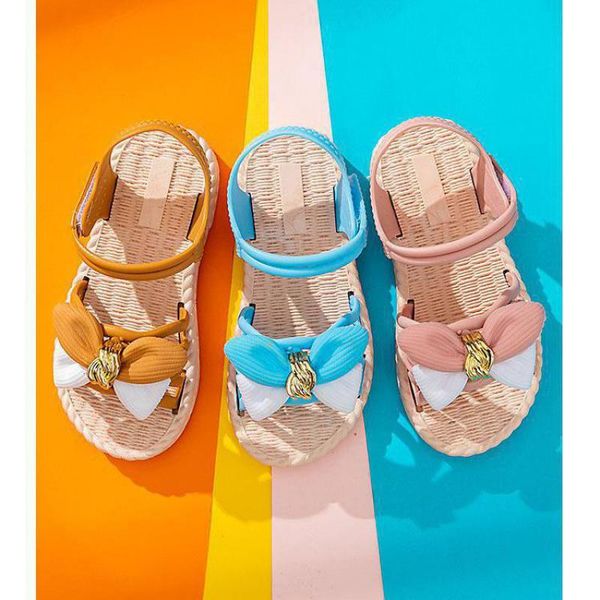

sandals toddler baby shoes kids bow-knot girl summer casual teenage solid color sandales fille sandalen für kinde, Black;red