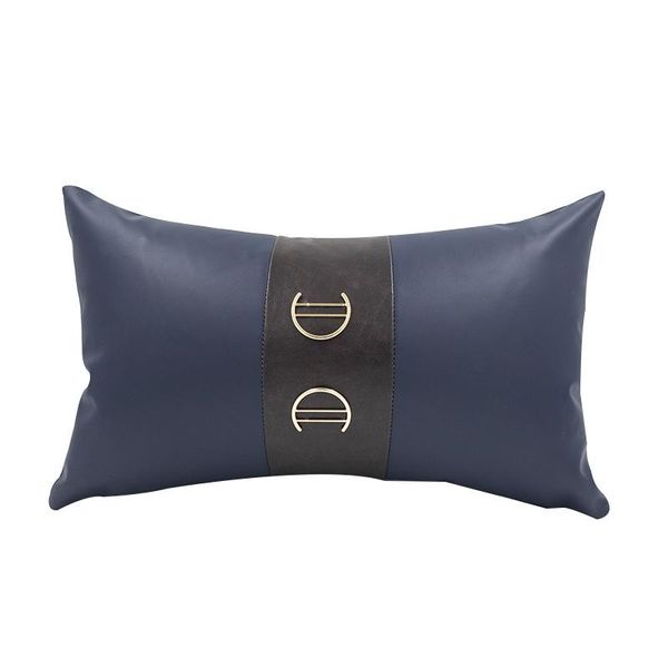 

cushion/decorative pillow cushion cover genuine leather luxury metal circle living room decorative waist pillows 30x50cm