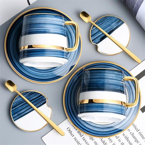 

cups & saucers nordic coffee cup saucer spoon set ins mug with lid afternoon party tea creative wedding home decoration accessories