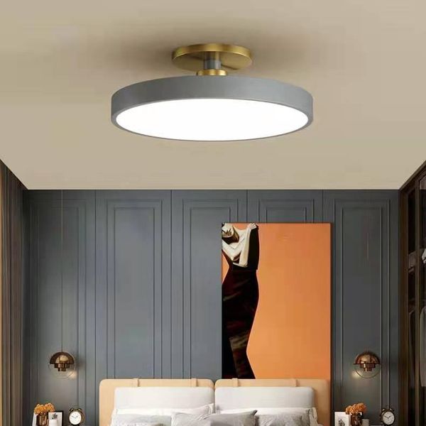 

ceiling lights 2021 nordic bedroom lamp simple modern round room porch balcony ultra-thin gray light