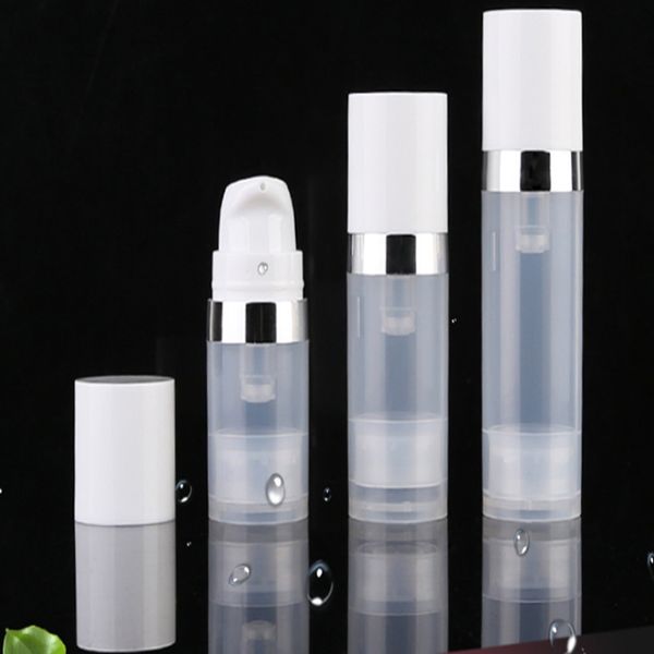 

empty 5ml 10ml airless bottles clear vacuum pump lotion bottle cover cosmetic packaging tube