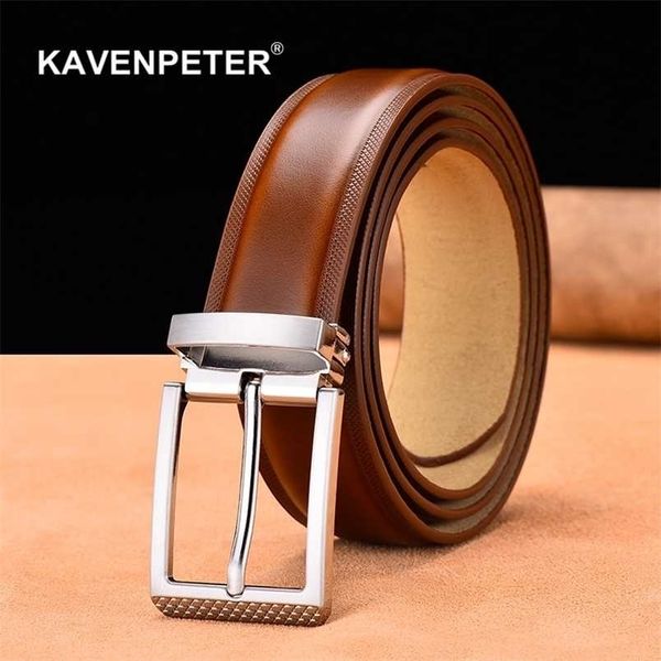 

genuine leather for men silver buckle jeans belt cowskin casual belts business belt cowboy waistband 220210, Black;brown