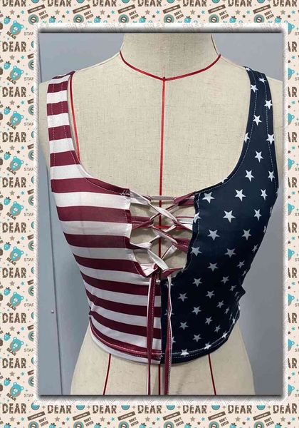 

Camisoles Fashion Vest 2021 Women' Aa Style U.. Flag Design Bandage, Picture color