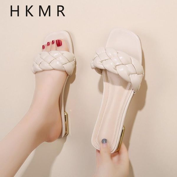 

sandals 2021 fashion cross tied female slippers classic design med square heels for women est summer casual house, Black