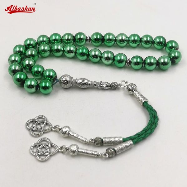 

beaded, strands tasbih natural grenn hematite metal tassel prayer beads 33 45 66 99beads bracelet islamic accessories on hand, Black