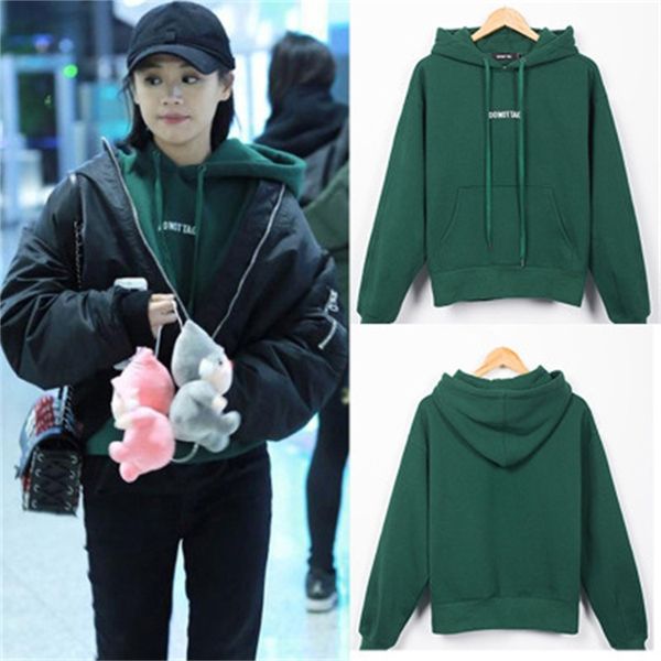 

2021 spring and autumn new korean long sleeve fashion loose hooded lazy wind plush women's sweater, Black