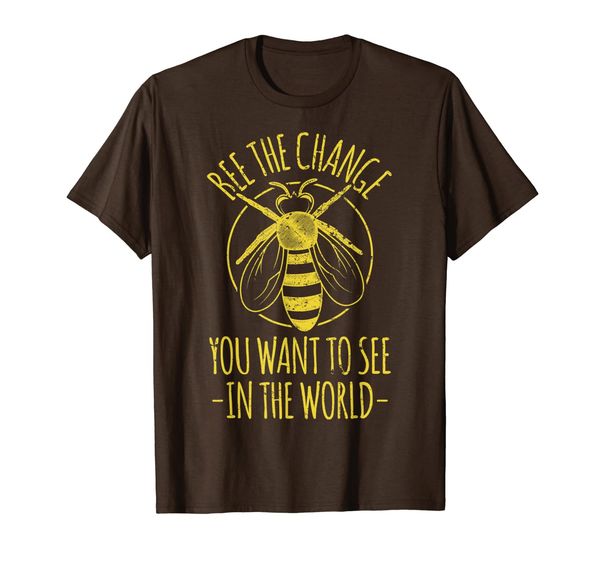 

bee the change beekeeper distressed bumblebee save the bees t-shirt, White;black