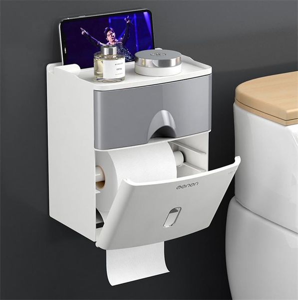

toilet paper holders wall mounted tissue box bathroom shelf roll tube rack holder tray