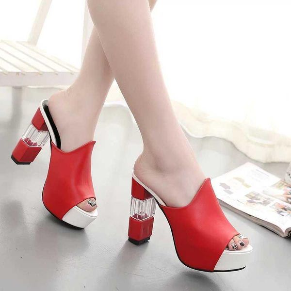 

sandals 2021 fish mouth high heel women's summer thick fashion bottom professional casual shoes, Black