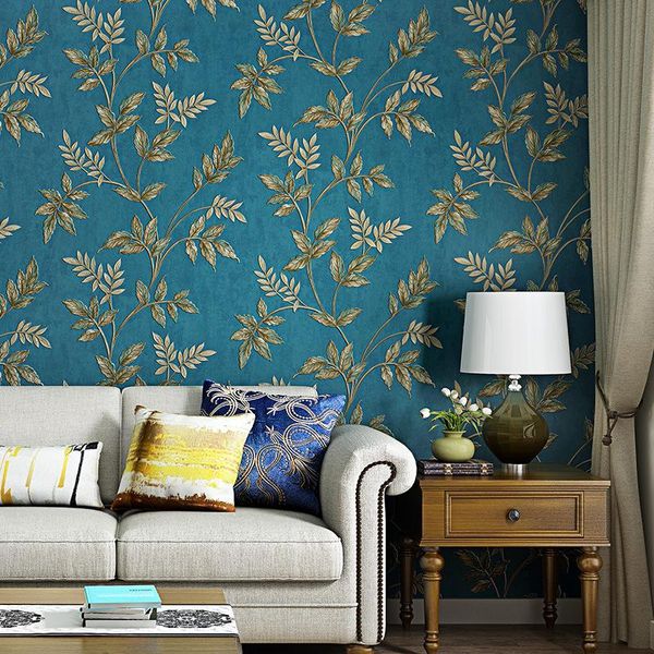 

wallpapers european style 3d embossed leaves wall papers home decor bedroom living room background wallpaper for walls contact paper