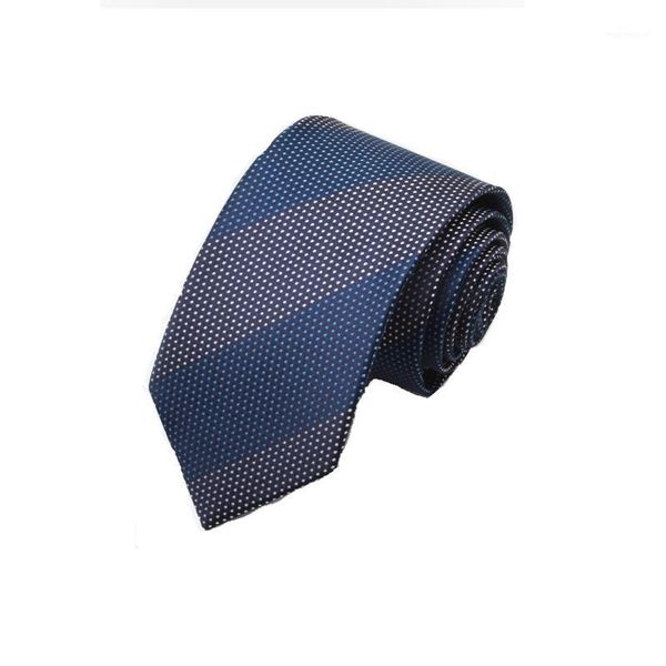 

2020 brand new fashion men 7cm navy blue white dot necktie work business formal suit neck tie for men with gift box1, Black;gray