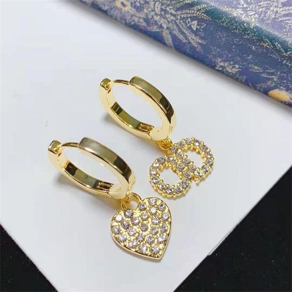 

75% off outlet online family letter asymmetry love full fashion simple s925 silver needle earrings female dpft, Golden