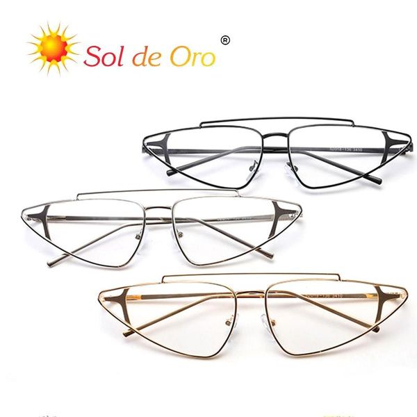 

fashion sunglasses frames sol de oro trend retro men women myopia glasses frame no degree optical accessories, Black