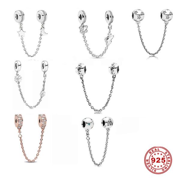 

other s925 sterling silver color shining safety chain fit original bracelet diy charm beads for women lluxury jewelry