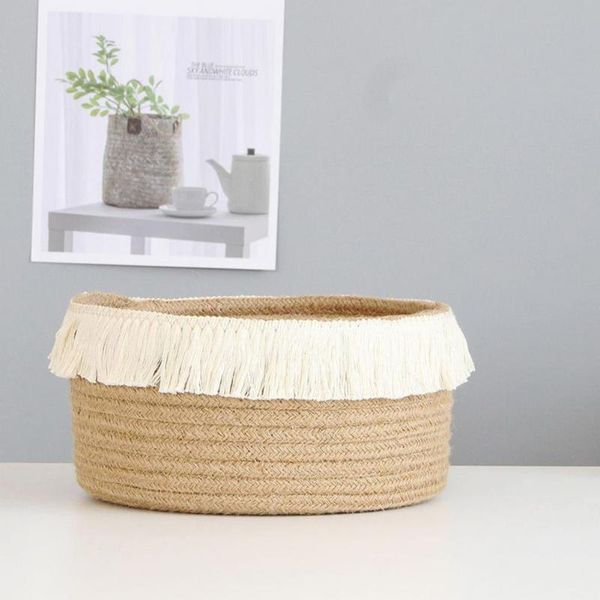 

storage baskets basket natural anti-deform jute handmade organizer for home