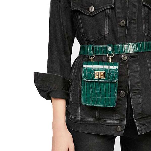 

luxury crocodile pattern fanny pack belt bag animal print alligator waist women brand leather winter hight quality wholesale bags