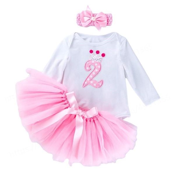 

baby girl 2 year dress second 2nd birthday outfit summer clothes lace party tutu outfits 3pcs clothing girl's dresses, Red;yellow