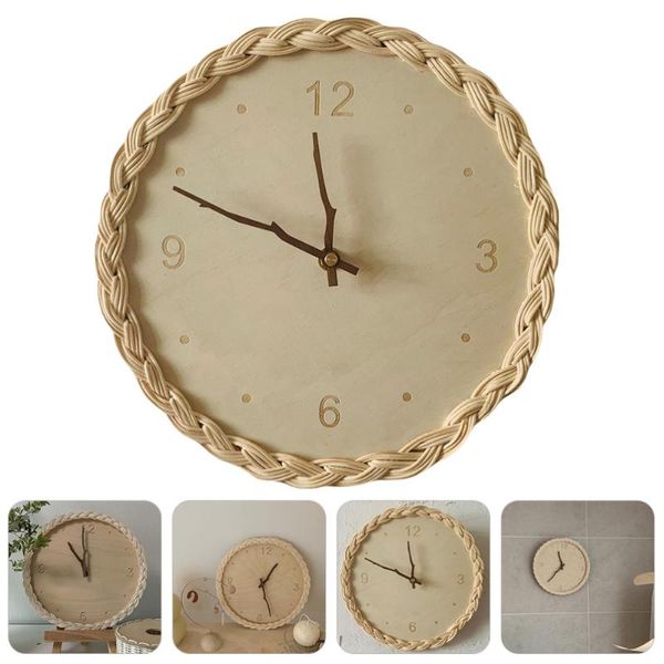 

wall clocks 1pc unique clock decorative weaving hanging pography prop