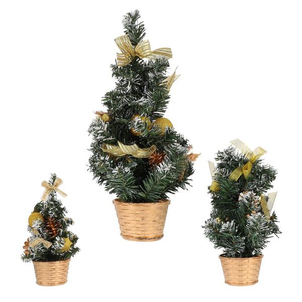 

christmas decorations 3pcs bright mini tree ornament chic deskadornment party favor