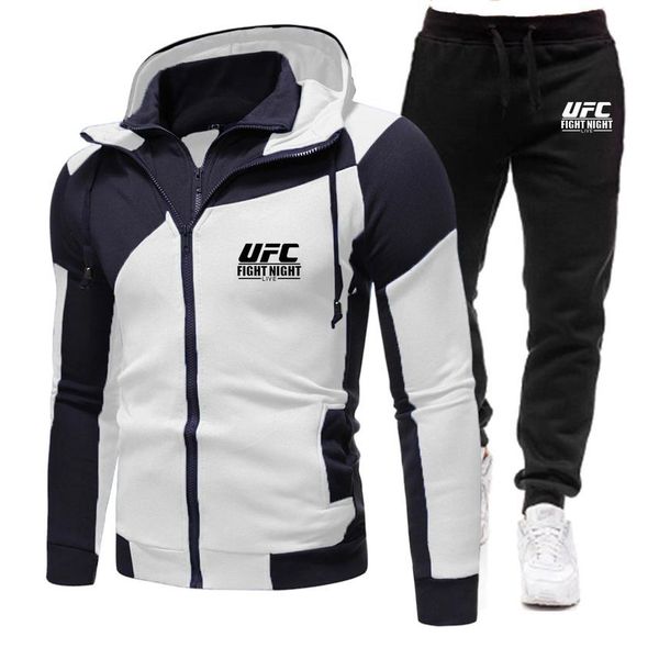 

men's hoodie and zipper, mma hoodie, casual sportswear, 2pcs, 2021, Gray