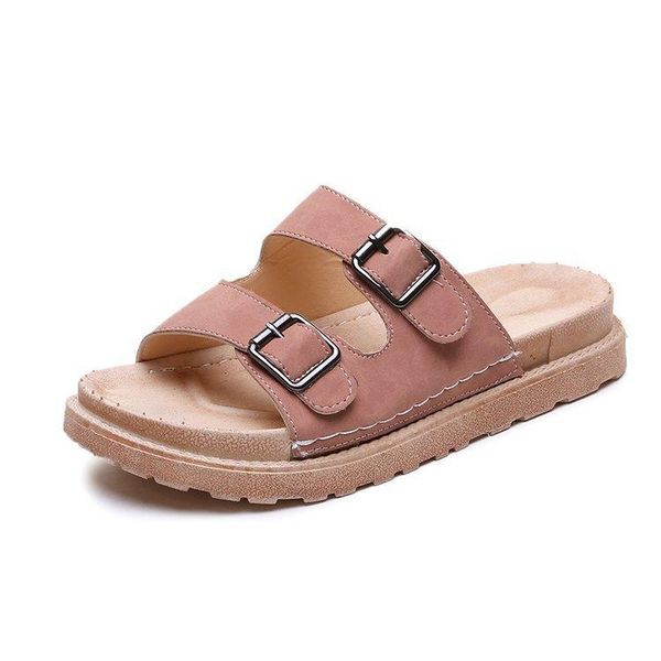 

slippers summer style shoes woman and men sandals cork flip flop beach flats heels large size 40, Black