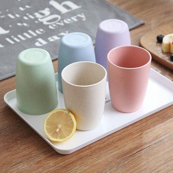 

mugs five-color set of wheat straws home breakfast milk coffee cup creative couple mouthwash brushing kitchen accessories