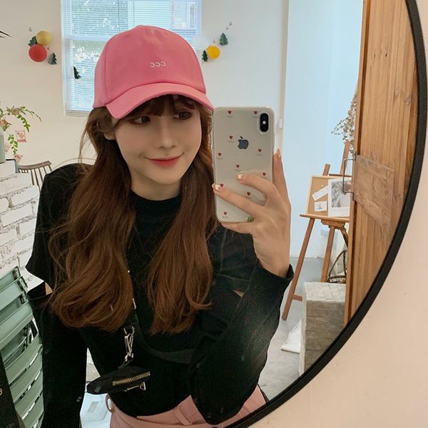 

han banchun's summer style letter cap female ccc versatile baseball cap leisure soft sunshade hat, Blue;gray