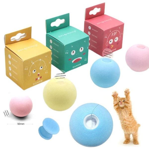 

cat toys 1pc gravity ball with catnip smart touch sounding interactive pet squeak supplies