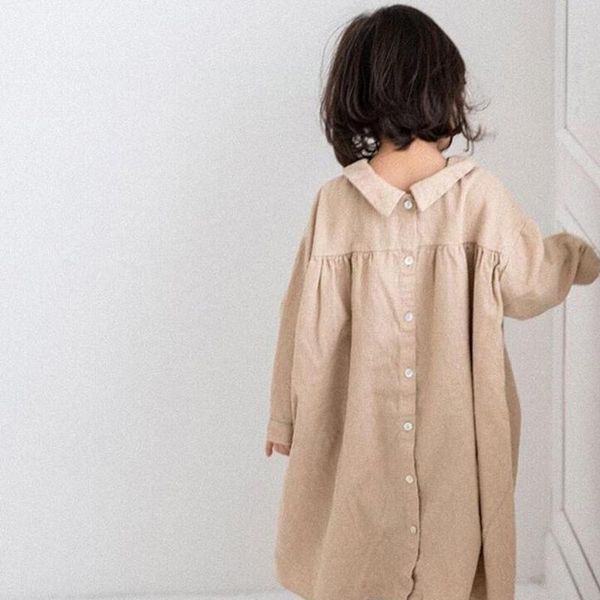 

girl's dresses baby girl long sleeve dress children princess solid color girls clothing 2021 spring korean japan style kids, Red;yellow