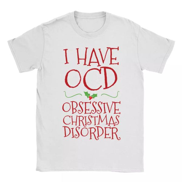 

obsessive christmas disorder mens t-shirt funny joke present xmas tee, White;black