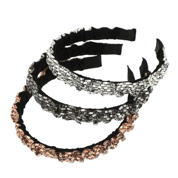 

luxury rhinestone headbands fashion women hair accessories headdress aldult hairbands sparkly hair hoop, Silver