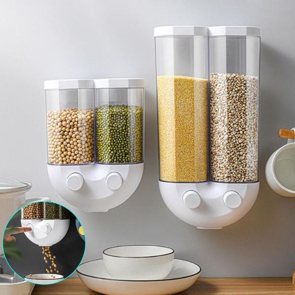 

storage bottles & jars wall-mounted whole grain box sealed containers organizer plastic household items kitchen supplies
