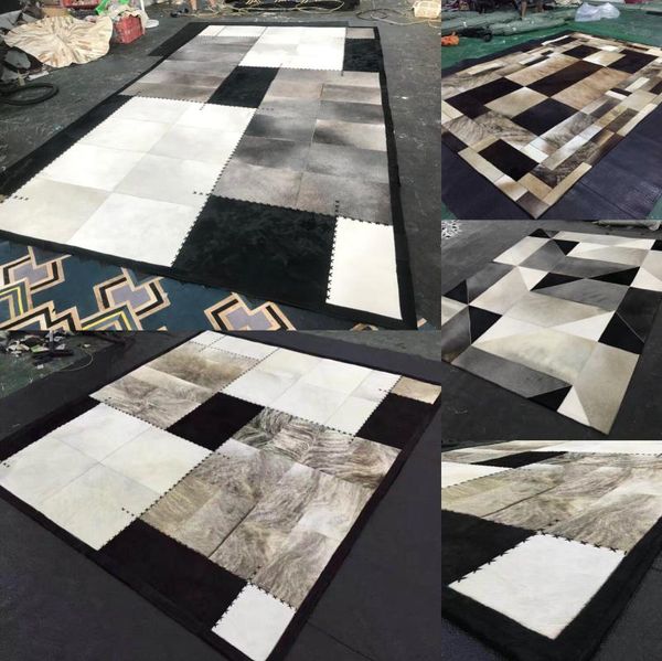 

carpets classic elements x stitching cowhide patchwork rug 4 patterns hf-37