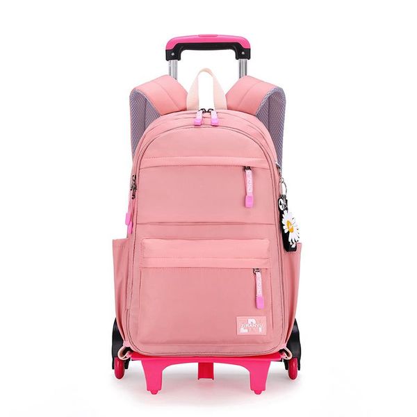 

school bags 2021 kids wheeled backpacks removable children with 3 stairs girls trolley schoolbags luggage book