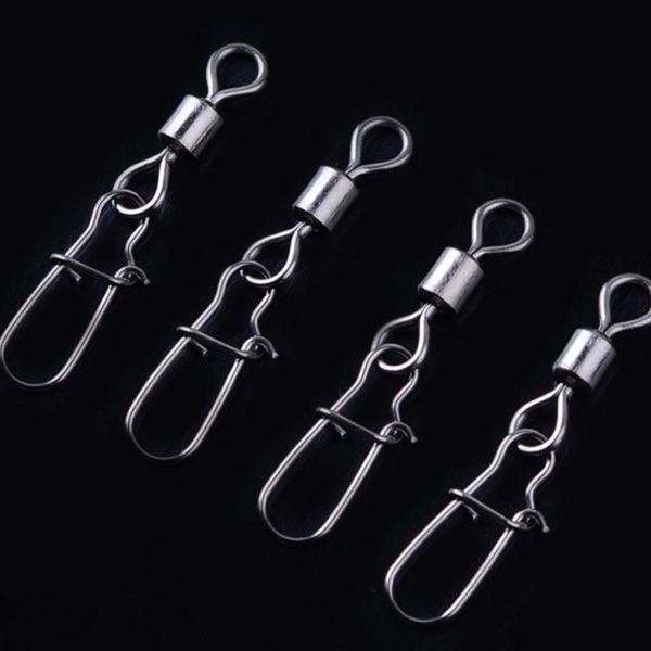 

fishing hooks 50pcs rolling metal swivel connector solide rings tackle #2