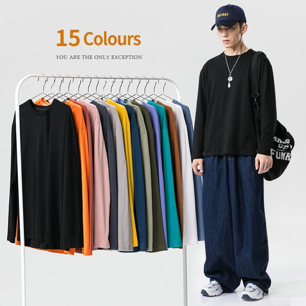 

men's hoodies & sweatshirts casual cotton clothing multicolor long sleeve coats bottoming shirts solid color youth m-5xl ec39, Black