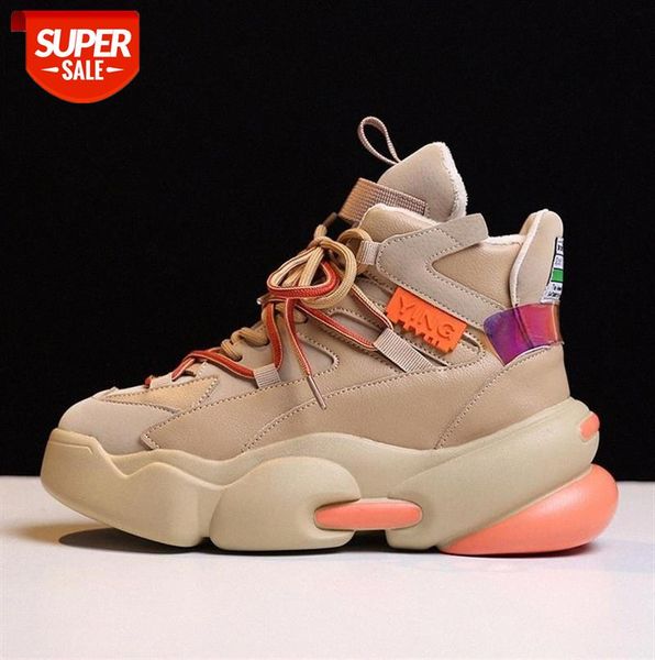 

european high-daddy shoes women lace-up platform pancake sports casual trend #aa3o