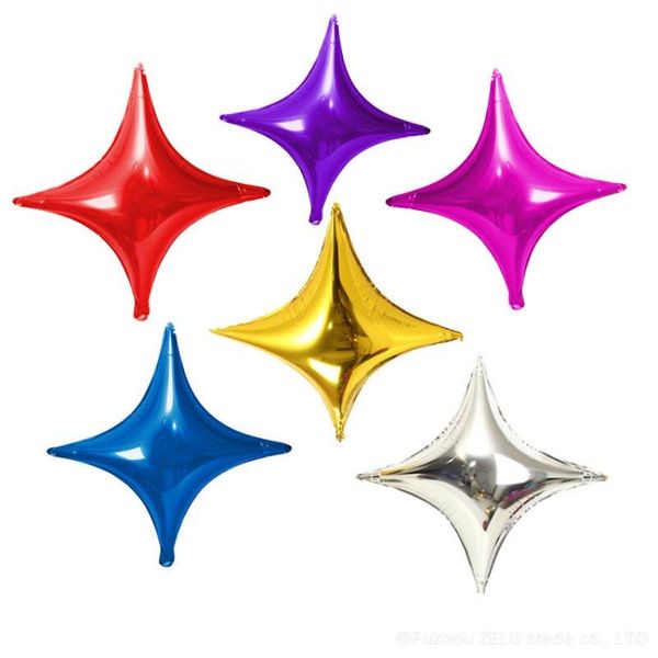 

party decoration 5pcs/lot 10inch 4 point star foil balloon silver gold stars birthday wedding balloons toy supplies