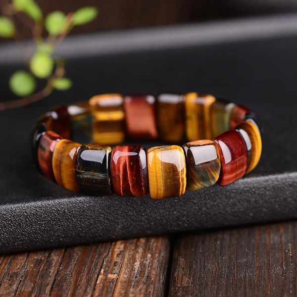 

beaded, strands boeycjr colorful tiger eyes natural stone beads bangles & bracelets handmade jewelry energy bracelet for women or men 2021, Black