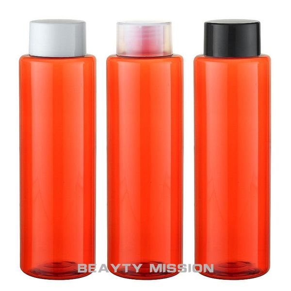 

storage bottles & jars beauty mission 24 pcs/lot 250ml red screw cap bottle, empty plastic cosmetic lotion container with double layer cover