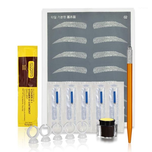 

microblading kit tattoo practice skin cream eyebrow semi permanent makeup pen 14pin laminas para tebori1