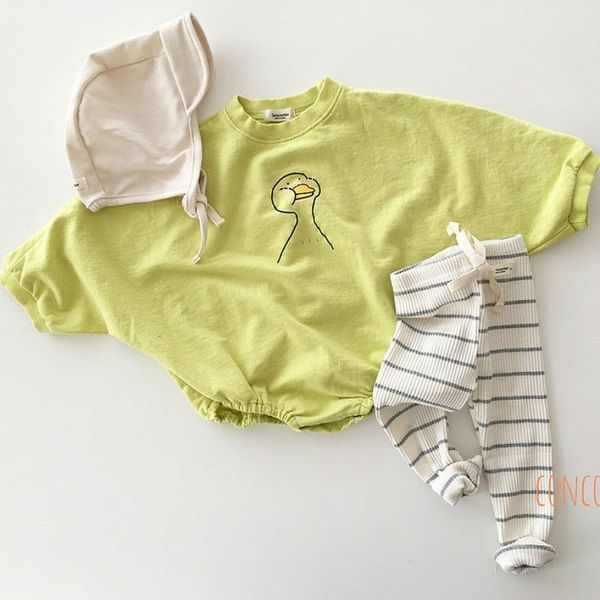 Bebê algodão bodysuit solta creeper nascimento roupas de menina 210515