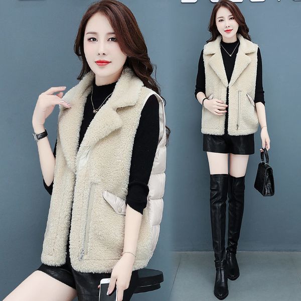 

jacket casual pellets of lamb wool short down south korean winter cotton women's fashionable tendency waistcoat y1329 ef4i, Black;brown