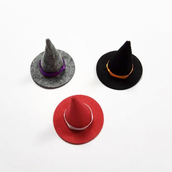 

party hats 4pcs mini felt witch bottle decor for diy hair accessories crafts (red)