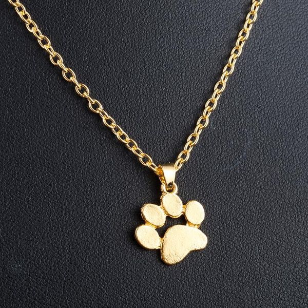 

pendant necklaces fashion cute pets dogs footprints chain necklace & pendants jewelry for women long, Silver