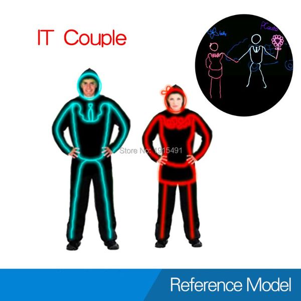 

illuminated el cable rope suits fashion young professional led neon strip clothing for festival event meeting performance props strips