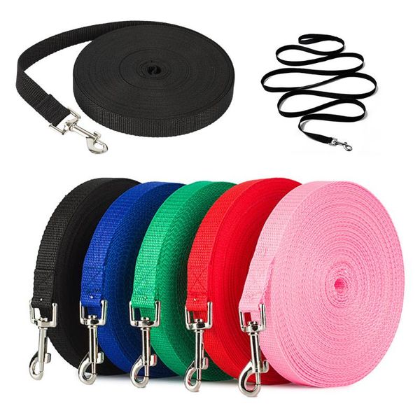 

dog collars & leashes 1.2m 1.5m 1.8m 3m 4.5m 5m 6m 7m 9m leash for large dogs pet walking training nylon long lead rope outdoor harness