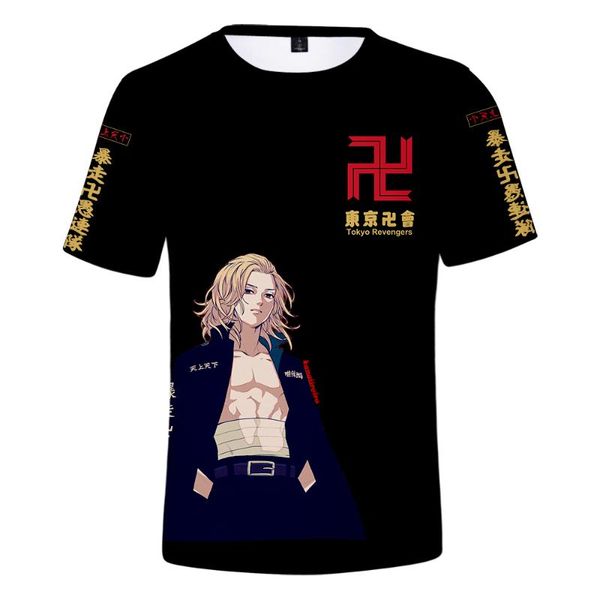 

men's t-shirts tokyo revengers 3d printed women/men fashion summer short sleeve tshirts casual streetwear clothes, White;black