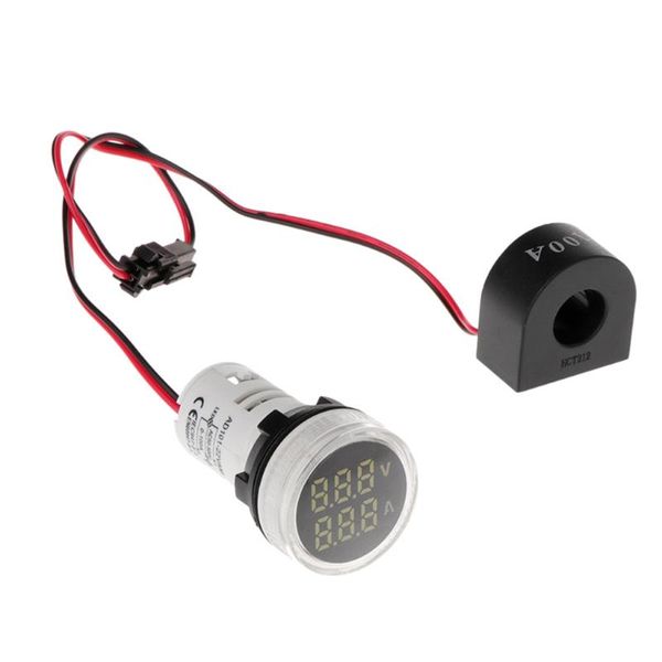 

2in1 22mm ac50-500v 0-100a amp voltmeter ammeter voltage current meter with ct au23 coil transformer accessory led modules