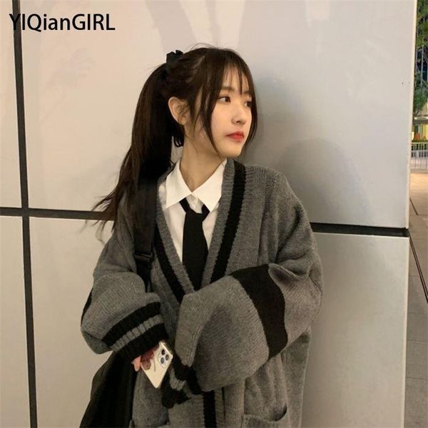 

two-piece suit/ college style soft girl youth knit cardigan sweater student shirt pleated skirt 211106, White